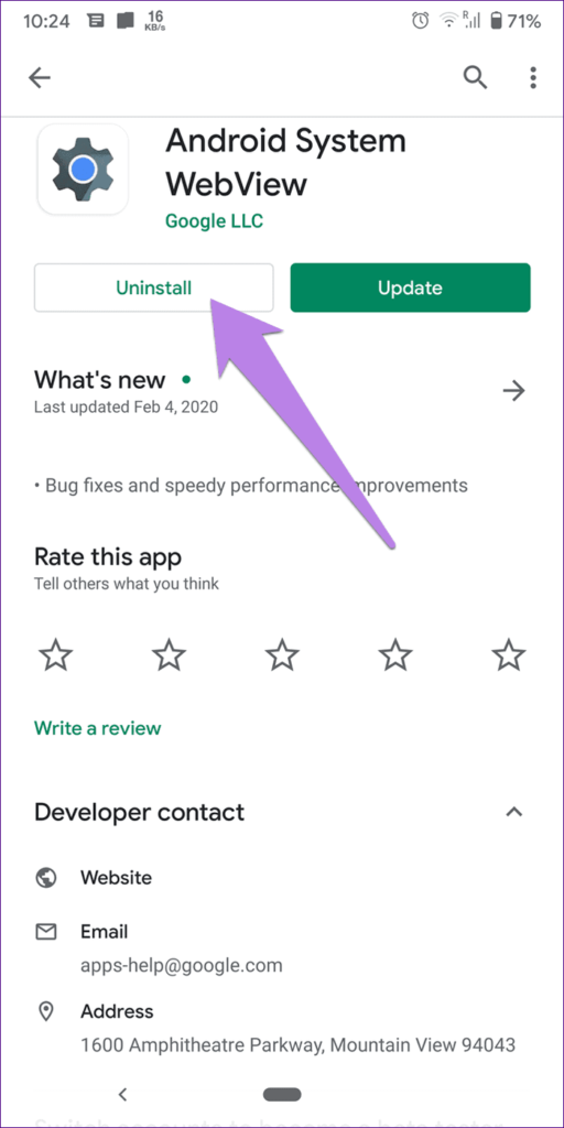 uninstall-webview