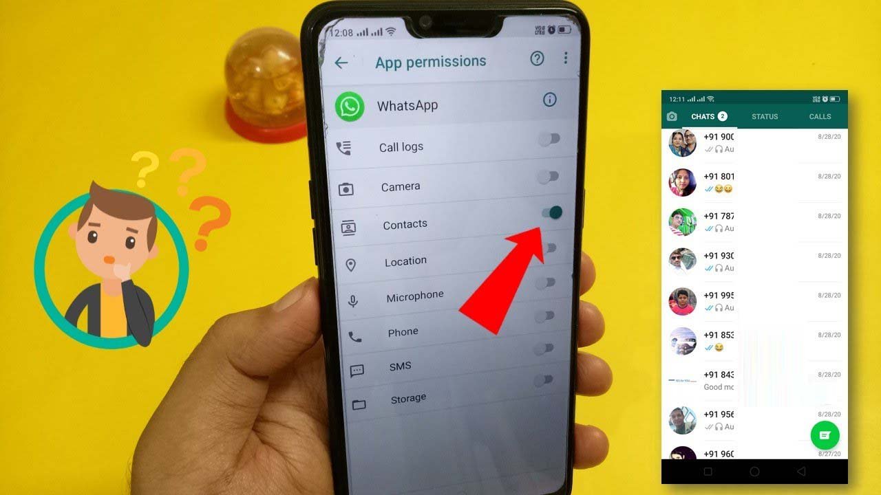 risolvere WhatsApp non viene mostrato Nome del contatto Ma Numero