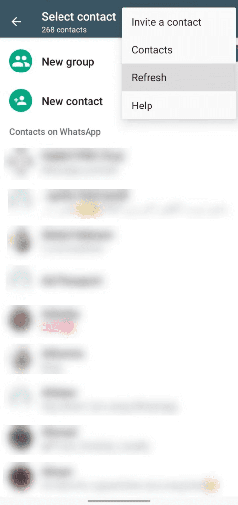 refresh-Whatsapp-contacts