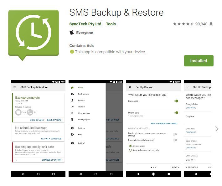 sms backup restore