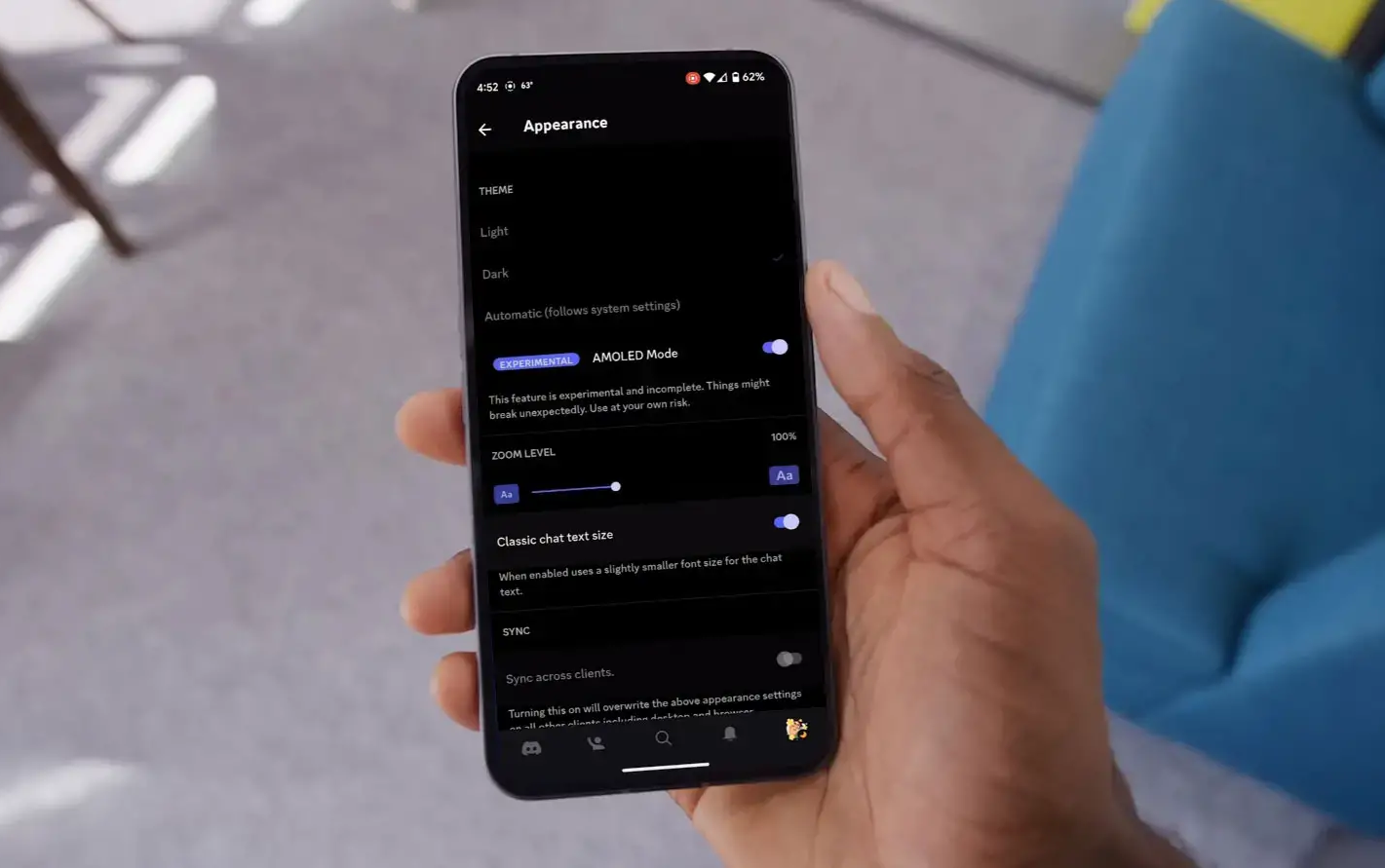 Correzione Discord AMOLED Modalità Non funziona su Android