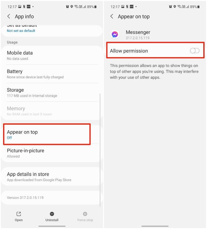 messenger-appear-on-top