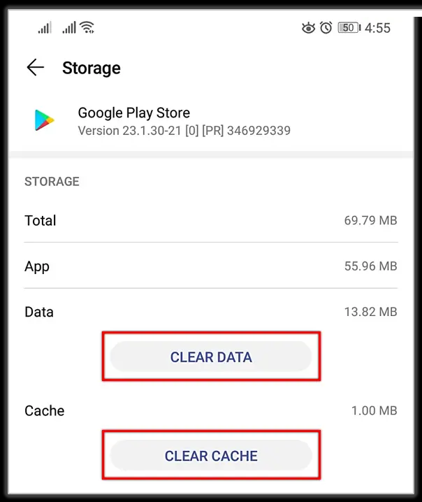 clear cache google play store